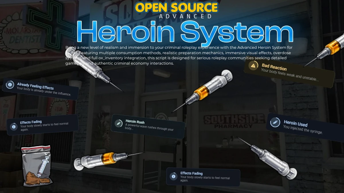 Advanced Heroin System | Open Source | Realistic Drug Roleplay Script